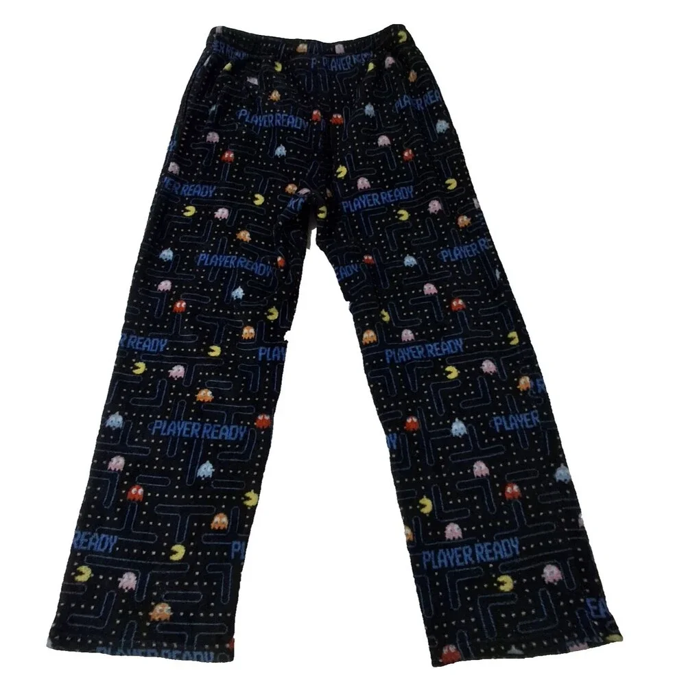 Bandai Namco Pac Man Lg Player Ready Comfy Fleece Lounge Sleep Pants - Picture 10 of 10